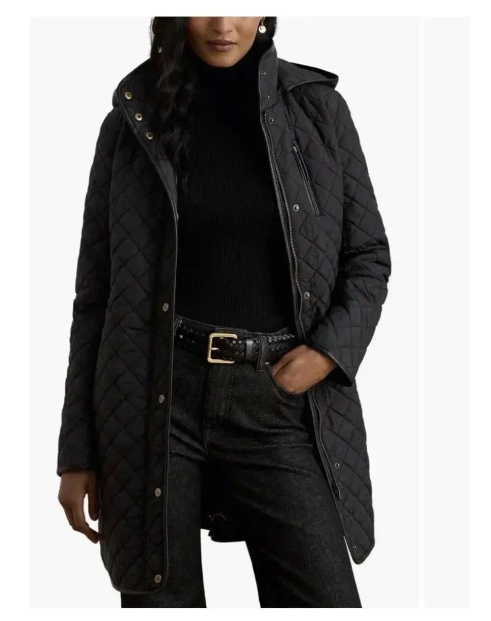 Lauren Ralph Lauren quilted long jacket coat 1X